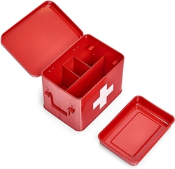 Lékárnička - úložný box na léky červený