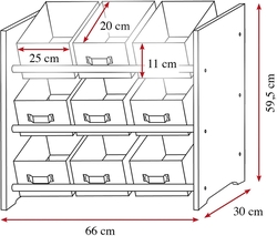 Dětský regál bílý s 9 úložnými boxy