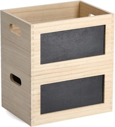 Univerzální box s popisovací tabulkou, dřevěný