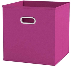Úložný box flísový růžový, 32x32x32cm