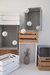 Dřevěná bedýnka „Vintage bílá“ střední