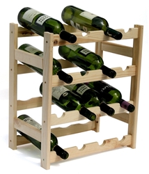Stojan na víno dřevěný, 16 lahví