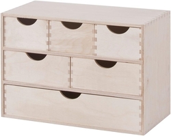 Zásuvkový box široký, 6 ks zásuvek, bříza 