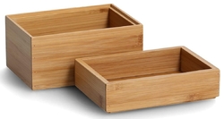Sada úložných boxů, 2 kusy, bambus