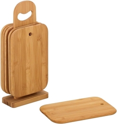 Set krájecích prkének, stojan 7 dílný, bambus