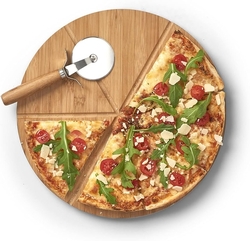 Sada na pizzu, 2 kusy, bambus/kov