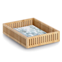 Stolní uložný box na dokumenty, bambusový