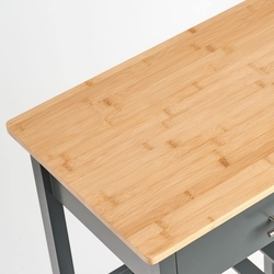 Kuchyňský vozík, MDF/bambus, šedý