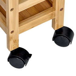 Regál na kolečkách, bambus/MDF, 3 police