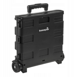 Skládací přepravní vozík s kolečky, 45L, černý, nosnost 25kg