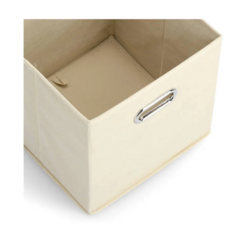 Úložný box, flísový, béžový, 28 x 28 x 28 cm 