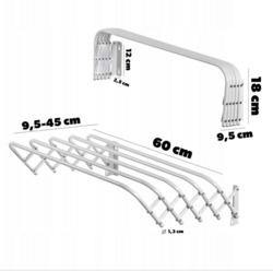 Nástěnný sušák na prádlo výsuvný TowelFlex 3, 60 cm
