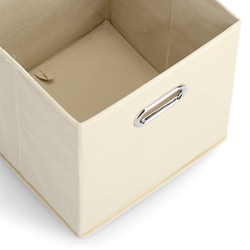 Úložný box, flísový, béžový, 28 x 28 x 28 cm  - kopie