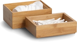 Sada úložných boxů, 2 kusy, bambus/HDF