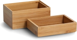 Sada úložných boxů, 2 kusy, bambus