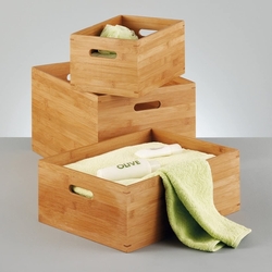 Úložný box, bambus, 40x30cm