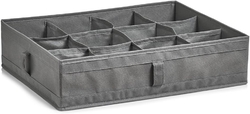 Úložný box, 12 přihrádek, fleece, šedý