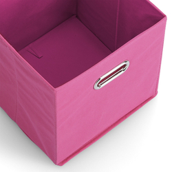 Úložný box, flísový, růžový, 28 x 28 x 28 cm  