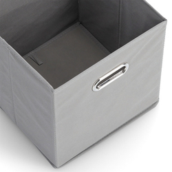 Úložný box, flísový, šedý, 28 x 28 x 28 cm 