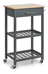 Kuchyňský vozík, MDF/bambus, šedý